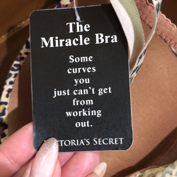 NWT Victoria secret miracle bra padded push up leopard pattern 32B - Picture 3 of 6